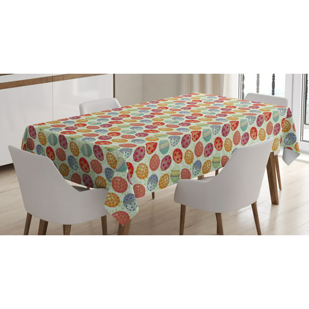INTERESTPRINT Indian Cute Elephant Tablecloth for Kitchen Room 60 Inch by 84 Inch 